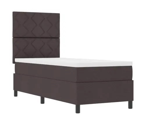 Kastes Atsperes Gulta Ar Matraci Tumši Brūnā 80X200 Cm Audums Vidaxl