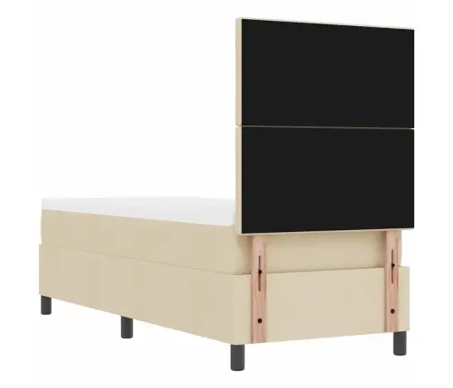 Kastītes Atsperu Gulta Ar Matraci Krēmkrāsa 80 X 200 Cm Audums Vidaxl