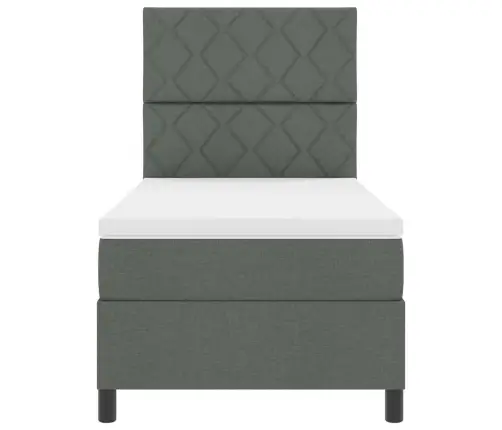 Box Spring Gulta Ar Matraci Tumši Pelēks 90X200 Cm Audums Vidaxl