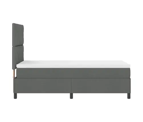 Box Spring Gulta Ar Matraci Tumši Pelēks 90X200 Cm Audums Vidaxl