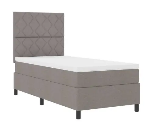 Kiemas Lova Su Čiužiniu Su Galvūgalio Taupe 90 X 200 Cm Audinys