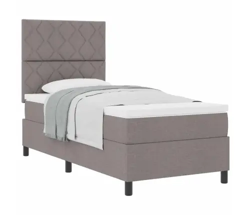 Kiemas Lova Su Čiužiniu Su Galvūgalio Taupe 90 X 200 Cm Audinys