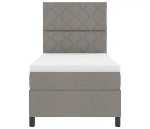 Kastītes Atsperu Gulta Pelēkbrūna 100 X 200 Cm Audums Vidaxl