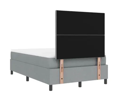 Kastes Atsperu Gulta Ar Matraci Gaiši Pelēks Mazā Dubultā Audums Vidaxl