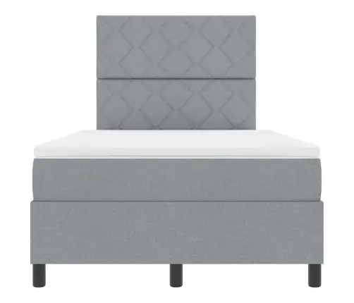 Kastes Atsperu Gulta Ar Matraci Gaiši Pelēks Mazā Dubultā Audums Vidaxl