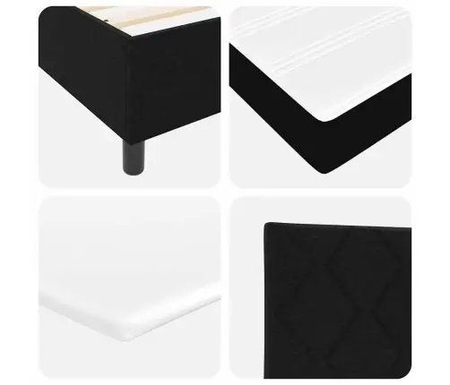 Box Spring Gulta Ar Matraci Melna Maza Divguļamā Gulta Audums Vidaxl