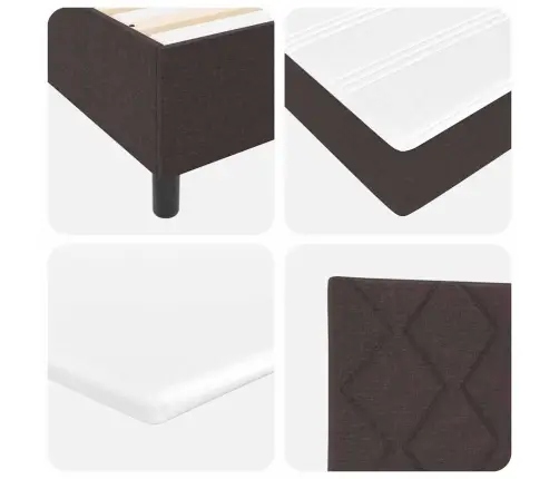 Kastītes Atsperu Gulta Tumši Brūna 120 X 190 Cm Audums Vidaxl