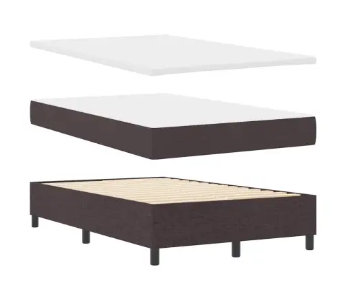 Kastītes Atsperu Gulta Tumši Brūna 120 X 190 Cm Audums Vidaxl