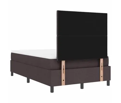 Kastītes Atsperu Gulta Tumši Brūna 120 X 190 Cm Audums Vidaxl