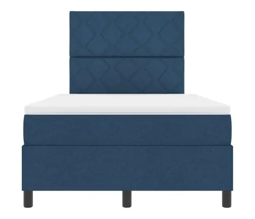 Gulta Ar Kastīti Un Matraci Zilā Krāsā Mazā Divguļamajā Izpildījumā Vidaxl