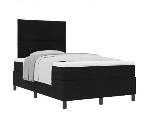 Gultas Pamatne Ar Matraci Melns 120X200 Cm Audums Vidaxl