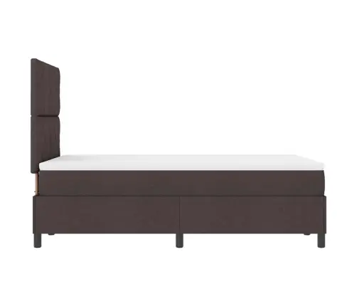 Kastītes Atsperu Gulta Tumši Brūna 120 X 200 Cm Audums Vidaxl