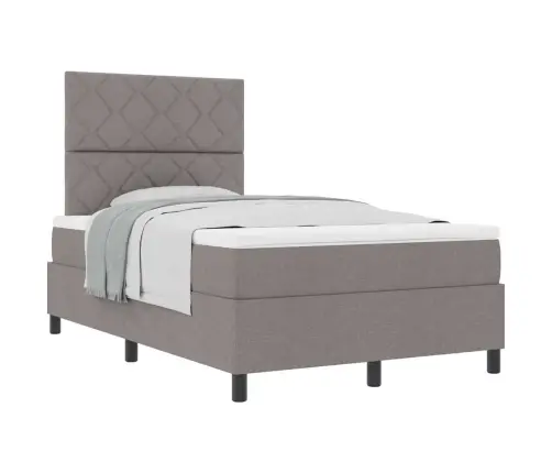 Kastītes Atsperu Gulta Ar Matraci Pelēkā 120X200 Cm Audumā Vidaxl