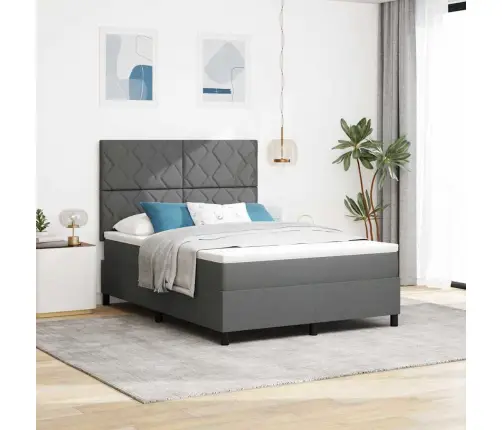 Kastes Atsperu Gulta Ar Matraci Tumši Pelēks 160X200 Cm Audums Vidaxl