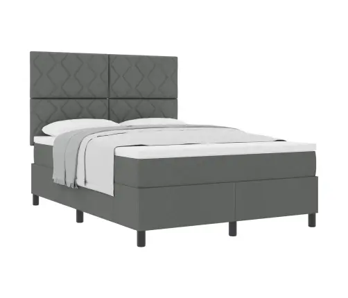 Kastes Atsperu Gulta Ar Matraci Tumši Pelēks 160X200 Cm Audums Vidaxl