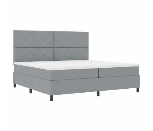 Kastes Atsperu Gulta Ar Matraci Gaiši Pelēkā Krāsā 200X200 Cm Audums Vidaxl