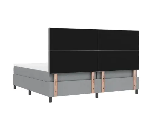 Kastes Atsperu Gulta Ar Matraci Gaiši Pelēkā Krāsā 200X200 Cm Audums Vidaxl