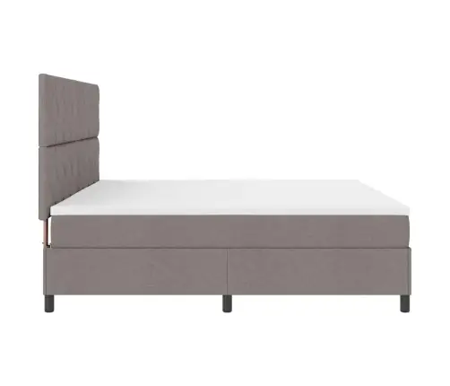 Kastītes Atsperu Gulta Pelēkbrūna 200 X 200 Cm Audums Vidaxl