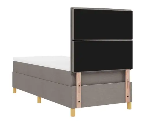 Kastītes Atsperu Gulta Ar Matraci Pelēkbrūna 80 X 200 Cm Audums Vidaxl