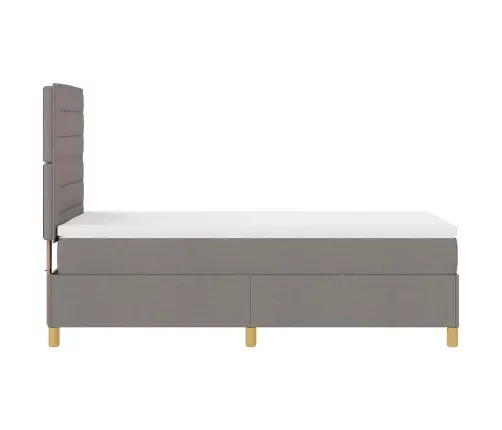 Kastītes Atsperu Gulta Ar Matraci Pelēkbrūna 80 X 200 Cm Audums Vidaxl