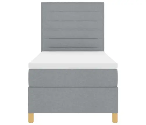 Kastītes Atsperu Gulta Gaiši Pelēks 90 X 200 Cm Audums Vidaxl