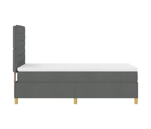 Kastītes Atsperu Gulta Tumši Pelēks 100 X 200 Cm Audums Vidaxl