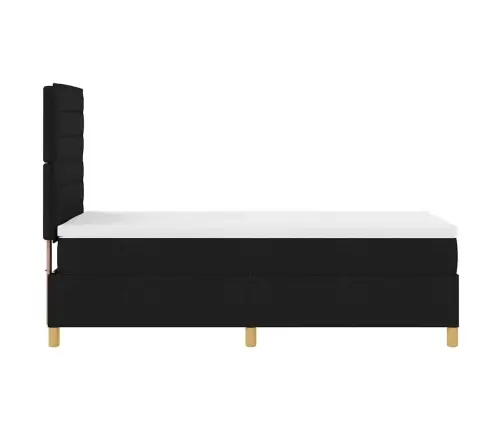 Melna Kastes Atsperu Gulta Ar Matraci 100X200 Cm Vidaxl