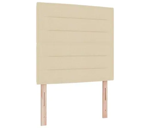 Kaste Pamatnes Gulta Ar Matraci Krēmkrāsas 100X200 Cm Audums Vidaxl