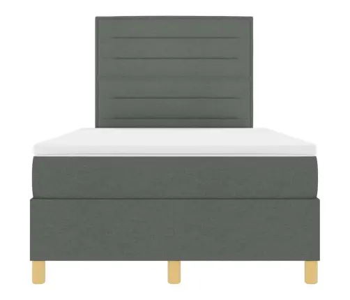 Kastītes Atsperu Gulta Tumši Pelēka 120 X 190 Cm Audums Vidaxl