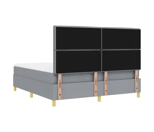 Kastītes Atsperu Gulta Gaiši Pelēks 180 X 200 Cm Audums Vidaxl