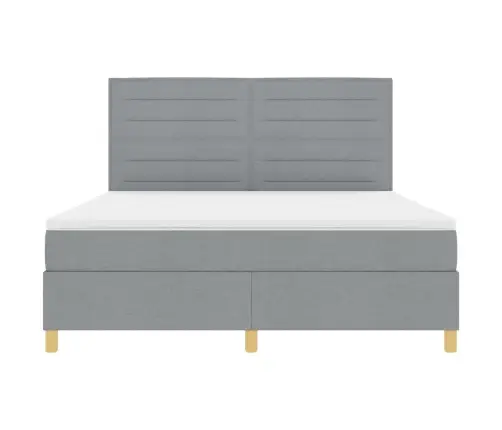 Kastītes Atsperu Gulta Gaiši Pelēks 180 X 200 Cm Audums Vidaxl