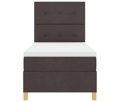 Kiemas Lova Su Čiužiniu Tamsiai Rudas 80 X 200 Cm Audinys