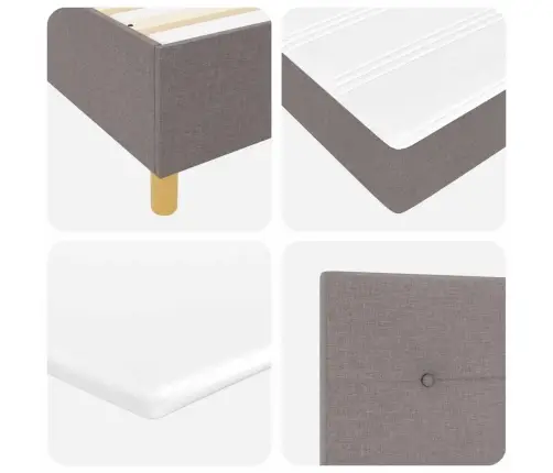 Kastītes Atsperu Gulta Ar Matraci Pelēkbrūna 80 X 200 Cm Audums Vidaxl