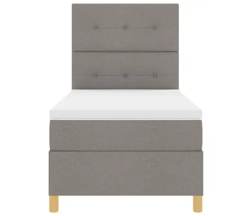 Kastītes Atsperu Gulta Ar Matraci Pelēkbrūna 80 X 200 Cm Audums Vidaxl