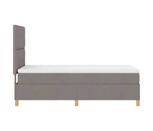 Kastītes Atsperu Gulta Ar Matraci Pelēkbrūna 80 X 200 Cm Audums Vidaxl