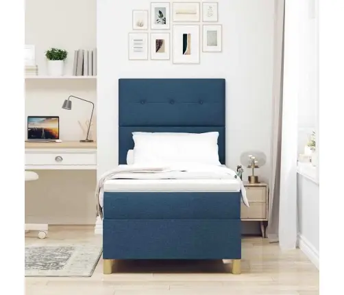 Kiemas Lova Su Čiužiniu Mėlyna 80 X 200 Cm Audinys