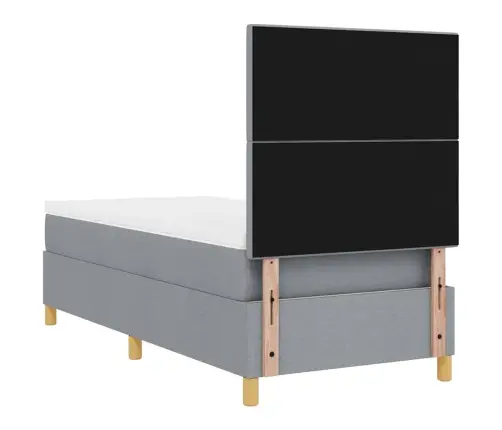 Kastītes Atsperu Gulta Gaiši Pelēks 90 X 200 Cm Audums Vidaxl