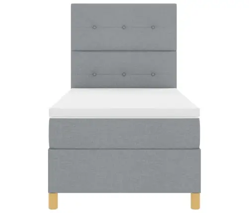 Kastītes Atsperu Gulta Gaiši Pelēks 90 X 200 Cm Audums Vidaxl