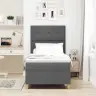 Kastes Gulta Ar Matraci Tumši Pelēks 100X200 Cm Audums Vidaxl