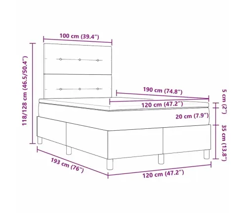 Box Spring Gulta Ar Matraci Gaiši Pelēks Mazā Divguļamā Audums Vidaxl