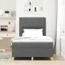 Gultas Pamatne Ar Matraci Tumši Pelēka 120X200 Cm Audums Vidaxl