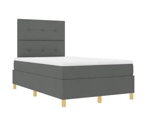 Gultas Pamatne Ar Matraci Tumši Pelēka 120X200 Cm Audums Vidaxl
