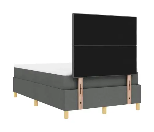 Gultas Pamatne Ar Matraci Tumši Pelēka 120X200 Cm Audums Vidaxl