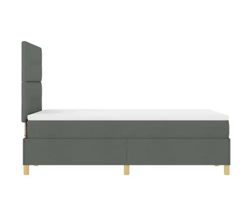 Gultas Pamatne Ar Matraci Tumši Pelēka 120X200 Cm Audums Vidaxl