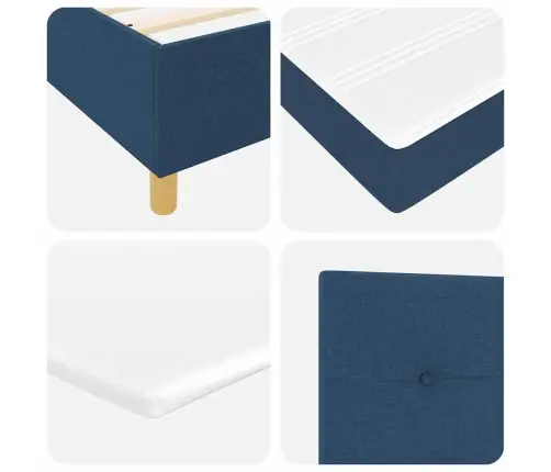 Kiemas Lova Su Čiužiniu Mėlyna 120 X 200 Cm Audinys