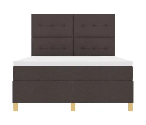 Kastītes Atsperu Gulta Tumši Brūna 140 X 190 Cm Audums Vidaxl