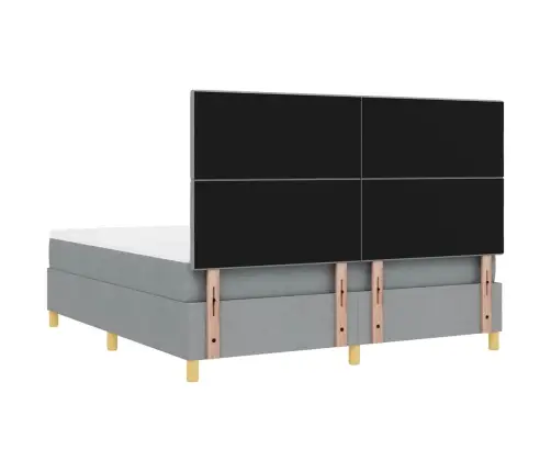 Kastītes Atsperu Gulta Gaiši Pelēks 180 X 200 Cm Audums Vidaxl