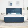Kastītes Atsperu Gulta Ar Matraci Zila 180 X 200 Cm Audums Vidaxl