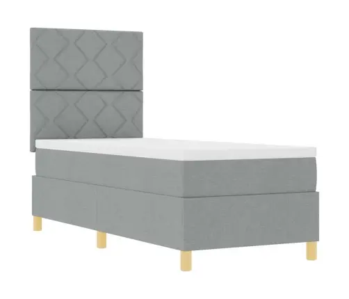 Kastes Gulta Ar Matraci Gaiši Pelēks 80X200 Cm Audums Vidaxl