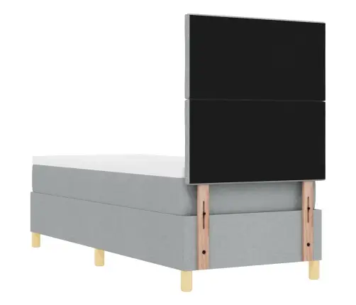 Kastes Gulta Ar Matraci Gaiši Pelēks 80X200 Cm Audums Vidaxl